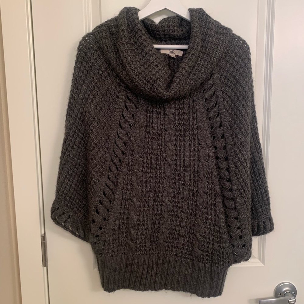 Ya Los Angeles gray poncho sweater, size M